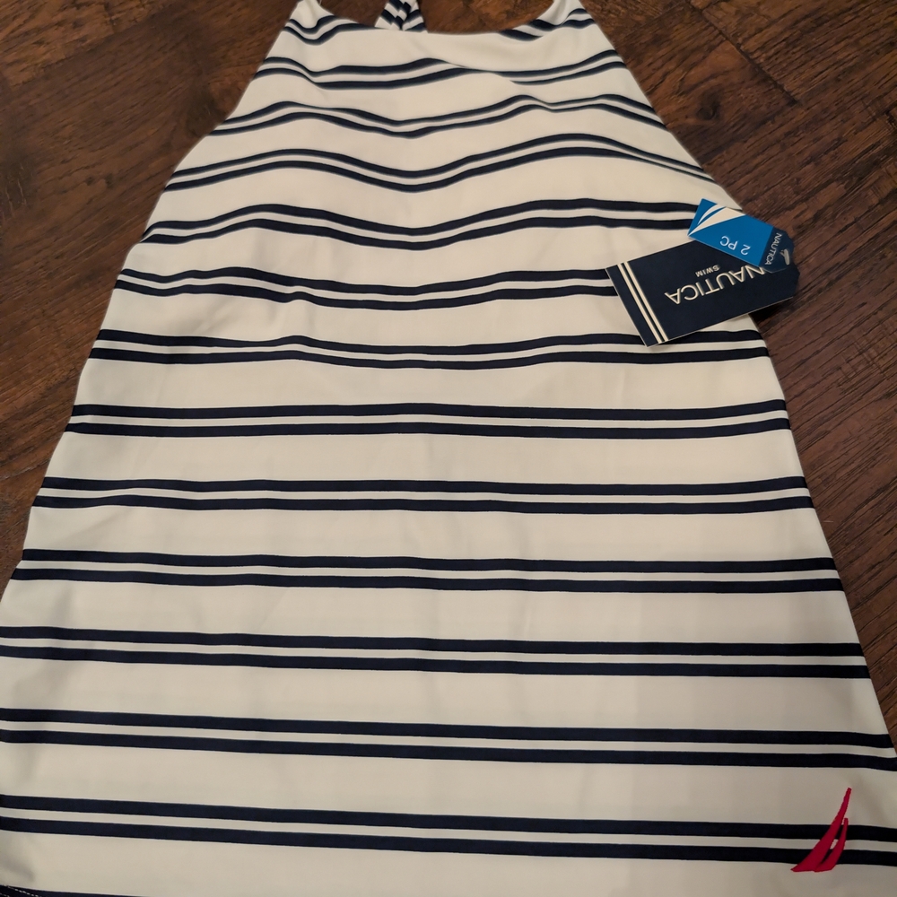 Nautica Striped Women's Small NWT Swim Camo/Top